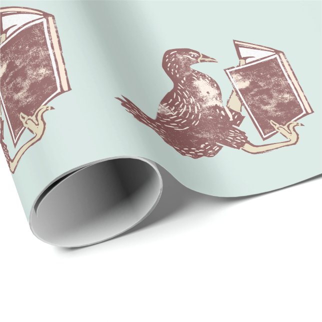 Papel De Presente Weka Bird Lendo um livro (Ponta do rolo)