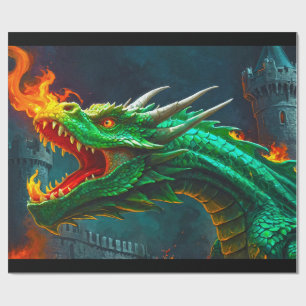 Papel De Presente Welsh Dragon Oferece Aquecimento para o Castelo In