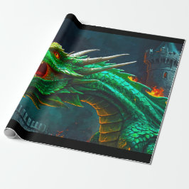 Papel De Presente Welsh Dragon Oferece Aquecimento para o Castelo In