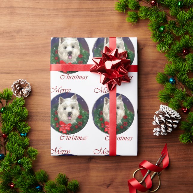 Papel De Presente West Highland White Terrier Natal (Presente de Natal)