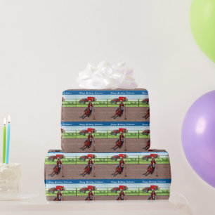 Papel De Presente Western Cowgirl Pole Bending Personalizado