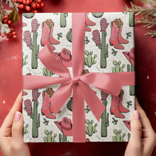 Papel De Presente Western Howdy Cowgirl
