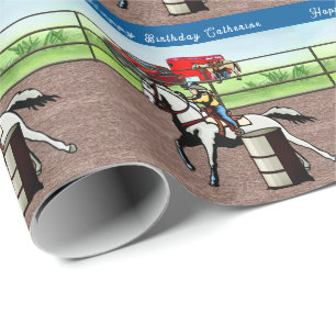Papel De Presente Western Little Cowgirl Barrel Racing Personalizado