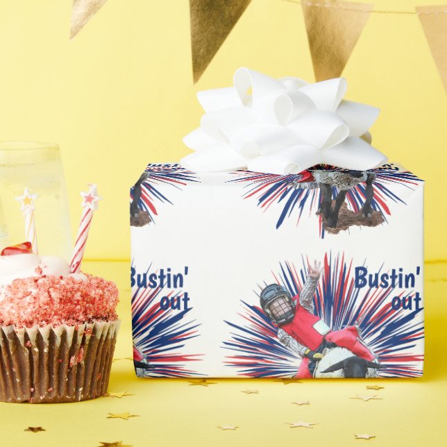 Papel De Presente Western Rodeo Cowboy Cowboy Mutton Busting (Festa de aniversário)