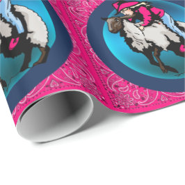 Papel De Presente Western Rodeo Cowgirl Em Shea Mutton Bustin