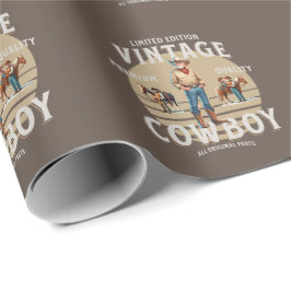 Papel De Presente Western Rodeo Vintage Cowboy