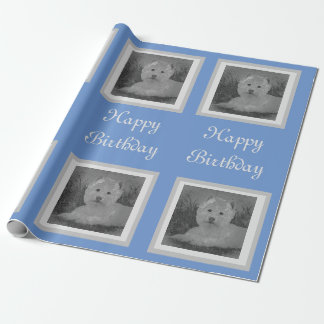 Papel De Presente Westie Birthday Wrapping Paper