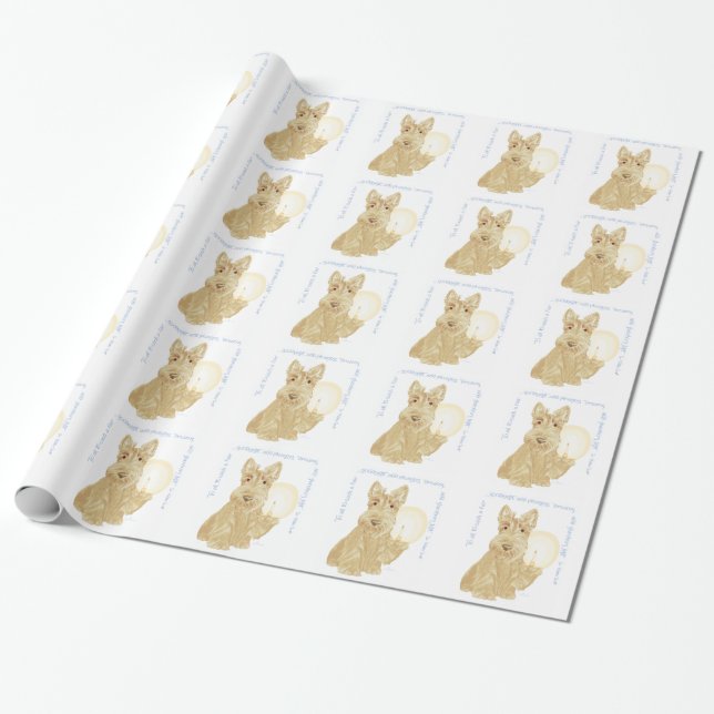 Papel De Presente Wheaten Scottie Boanoite (Desenrolado)