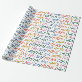 Papel De Presente Whimsic Felry Feliz ano novo de Natal Rainbow