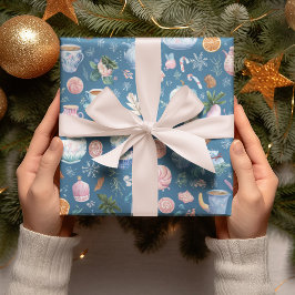 Papel De Presente Whimsical Christmas Pattern Wrapping Paper