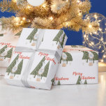 Papel De Presente Whimsical Felry Christmas Gnomo<br><div class="desc">Você vai adorar esse papel de embrulho de Gnomo Feliz de Natal,  bonito,  moderno e esquisito! Cena de inverno com um gnomo escandinavo de pernas finas segurando um pássaro azul na frente dos pinheiros. A citação de "Feliz Natal" está na bonito tipografia vermelha.</div>