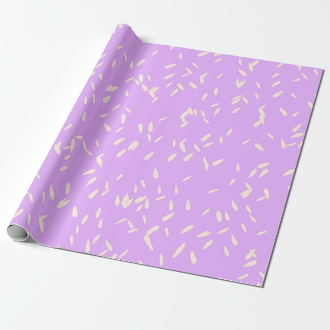 Papel De Presente Whimsical Hand-Drawn Pale Yellow Petal Rain (Desenrolado)