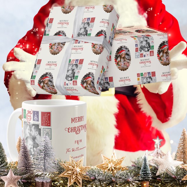 Papel De Presente Whimsical Modern Nostalgia Christmas 2 Photo (Criador carregado)