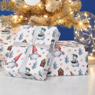 Papel De Presente Whimsical Snowmen Natal
