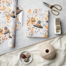 Papel De Presente Whimsical Watercolor Halloween