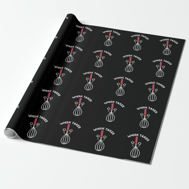 Papel De Presente Whisk Tome Funny Baking Pun Dark BG (Desenrolado)
