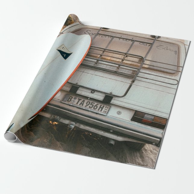 Papel De Presente White and black surfboard (Desenrolado)