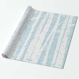 Papel De Presente White Birch no Blue Wrappaper