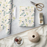 Papel De Presente White Calla Lily e Eucalyptus<br><div class="desc">Este papel de embrulho corresponde ao conjunto de convites do mesmo design chamado,  Lírios de Calla Branca e Eucalipto.</div>