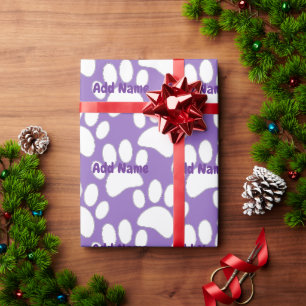Papel De Presente White Dog Paw Imprimir Nome Personalizado Puro