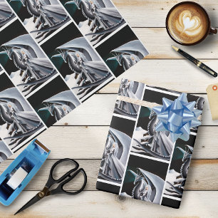 Papel De Presente White Dragon Woman Fantasy Auroras