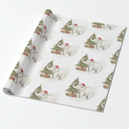 Papel De Presente White Elephant Party Christmas Wrapping Paper