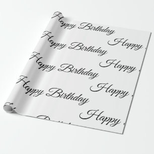 Papel De Presente White Happy Birthday Wrappaper