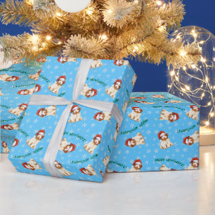 Papel De Presente White Howliday Lagotto Romagnolo Wrappaper