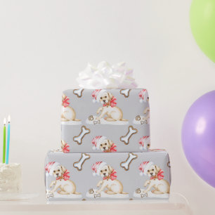Papel De Presente White Labrador Puppy Natal