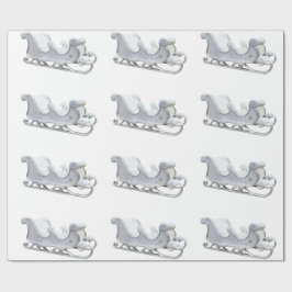 Papel De Presente White Sleigh WrapPaper