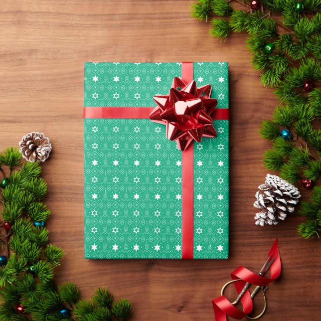 Papel De Presente White Stars Festivos (Presente de Natal)
