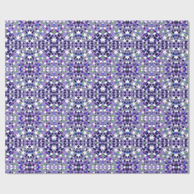 Papel De Presente White Stars Purple Bold Modern Fun Event (Aberto)