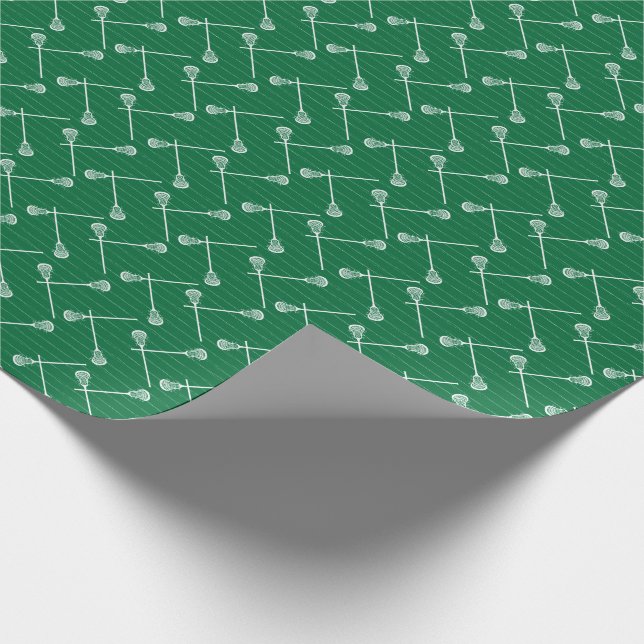 Papel De Presente White Sticks Green Lacrosse Padrão (Ponta)