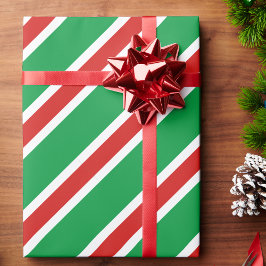 Papel De Presente White Verde Vermelho de Natal com Greve de Doces