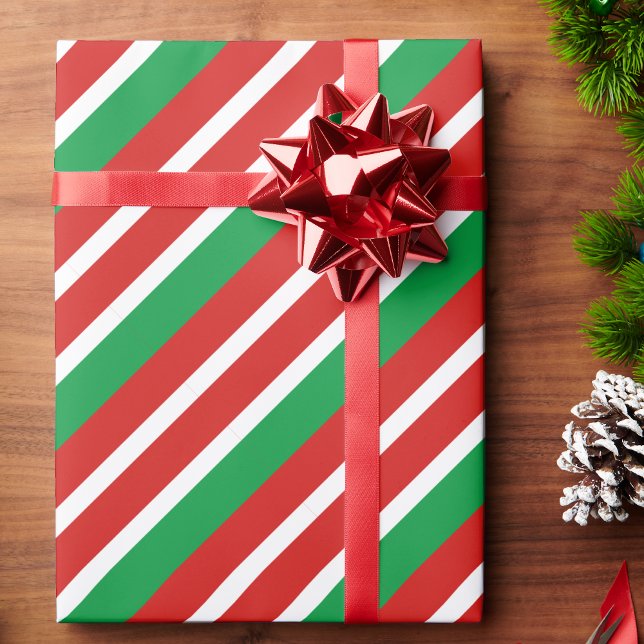 Papel De Presente White Verde Vermelho de Natal com Greve de Doces (Criador carregado)