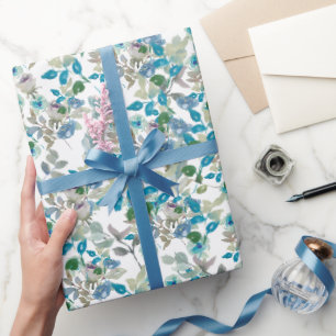 Papel De Presente White Watercolor Floral Rosas Branch All Occasion
