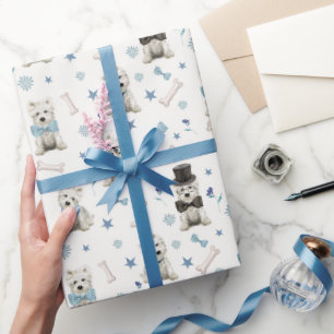 Papel De Presente White Westis com Acessórios Whimsical