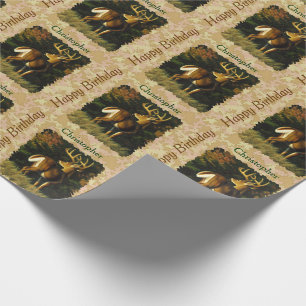 Papel De Presente Whitetail Buck Autumn Leaves