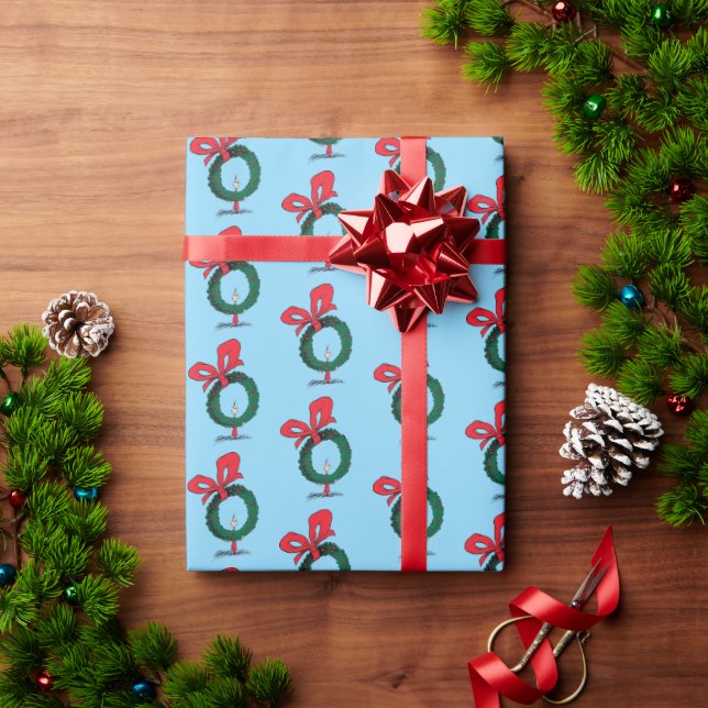 Papel De Presente Who Peeking Through Christmas Wreath (Presente de Natal)