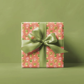 Papel De Presente Wild Cactus Pattern