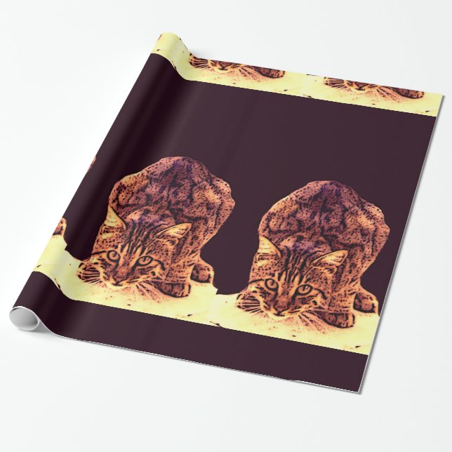 PAPEL DE PRESENTE WILD CAT KITTEN (Desenrolado)