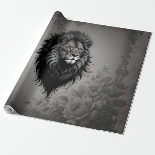 Papel De Presente Wild Grace: retrato impressionante de um leão