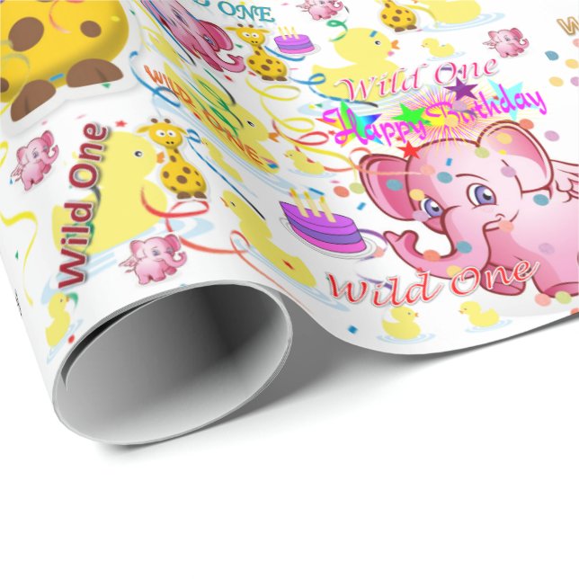 Papel De Presente Wild One First Birthday Wrapt Paper (Ponta do rolo)