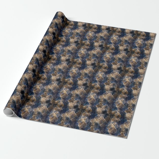 Papel De Presente Wild Snakeskin Watercolor Design (Desenrolado)