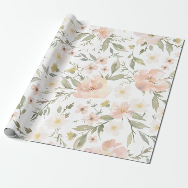 Papel De Presente Wildflower Romance (Desenrolado)