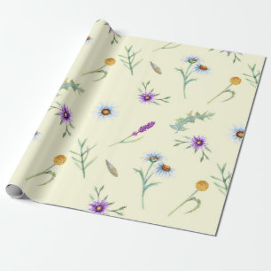 Papel De Presente Wildflowers bonito da aguarela florais