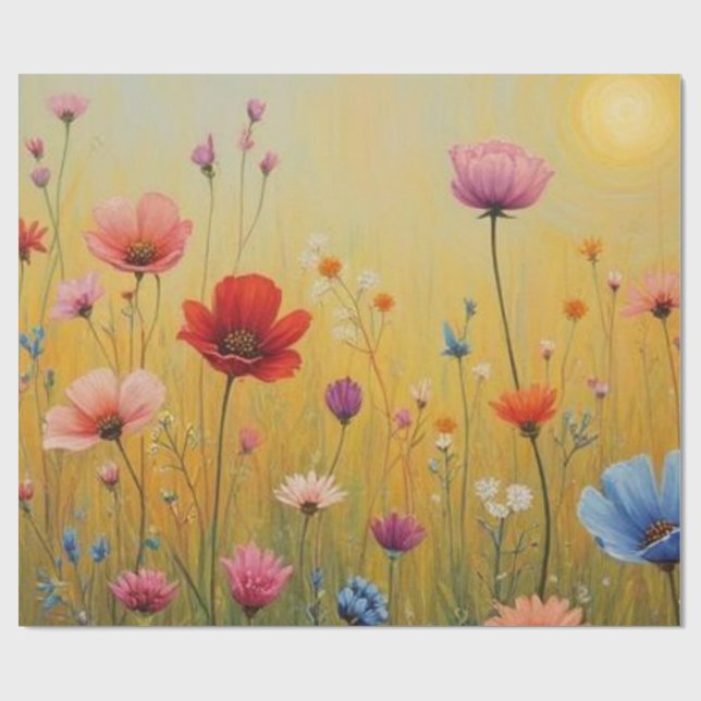 Papel De Presente "Wildflowers" Wrapping Paper (Aberto)