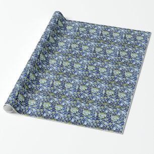 Papel De Presente William Morris Blue Floral Patterno