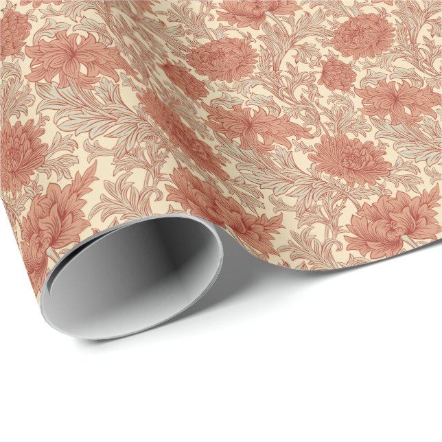 Papel De Presente William Morris Chrysanthemum Pattern Wrapping Pape (Ponta do rolo)