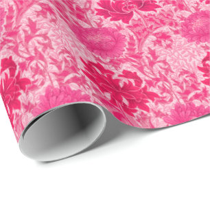 Papel De Presente William Morris Chrysanthemums, Fuchsia Pink
